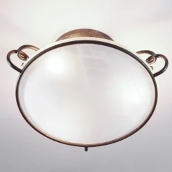 Lindby Deckenlampe Rando, silber antik, Glas, Ø 50 cm, E27