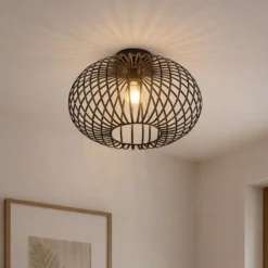 Lindby Deckenlampe Rosalea, messingfarben, Metall, 40cm, E27