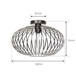 Lindby Deckenlampe Rosalea, messingfarben, Metall, 40cm, E27