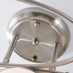 Lindby Deckenlampe Svean, 3fl, nickel/weiß, Glas, Länge 60cm