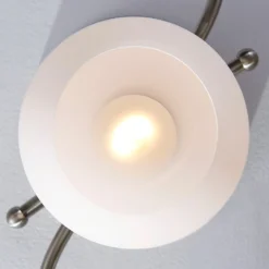 Lindby Deckenlampe Svean, 3fl, nickel/weiß, Glas, Länge 60cm