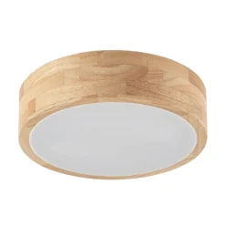 Lindby Deckenlampe Tanju, Ø30 cm, 2-flg., Kautschukholz, E27