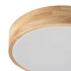 Lindby Deckenlampe Tanju, Ø40 cm, 3-flg., Kautschukholz, E27