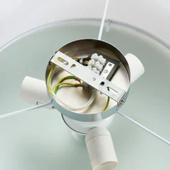 Lindby Deckenlampe Tobia, braun, Textil, Ø 50 cm, E27