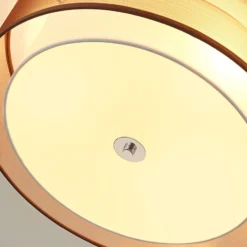 Lindby Deckenlampe Tobia, braun, Textil, Ø 50 cm, E27