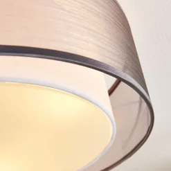 Lindby Deckenlampe Tobia, grau, Textil, Ø 50 cm, E27
