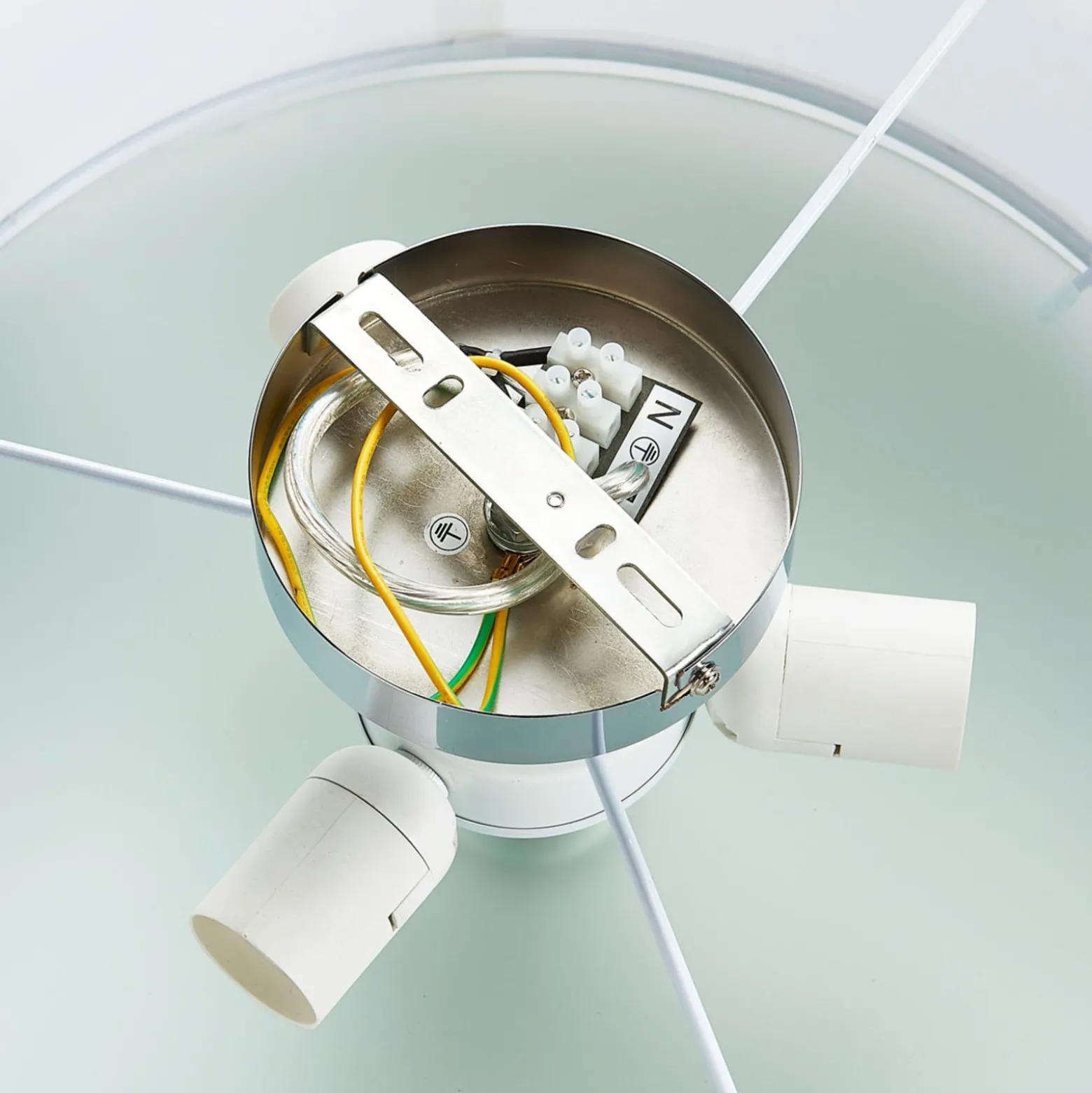 Lindby Deckenlampe Tobia, grau, Textil, Ø 50 cm, E27