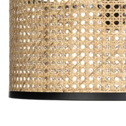 Lindby Deckenlampe Yaelle, Ø 40 cm, Rattan, schwarz, E27