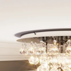 Lindby Deckenleuchte Annica, rund, chrom, Metall, Ø 46cm