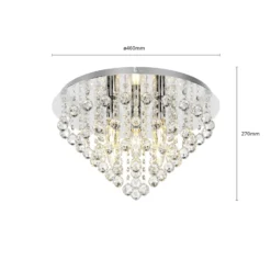 Lindby Deckenleuchte Annica, rund, chrom, Metall, Ø 46cm
