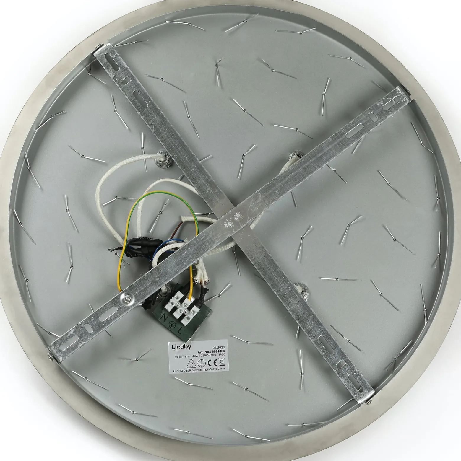 Lindby Deckenleuchte Annica, rund, chrom, Metall, Ø 46cm