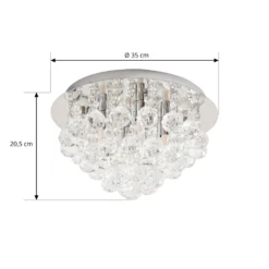 Lindby Deckenleuchte Antonino, Ø 35 cm, 4-flg., Kristall, G9