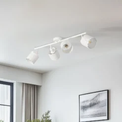 Lindby Deckenleuchte Aralena, weiß, 4-flg., Länge 97 cm