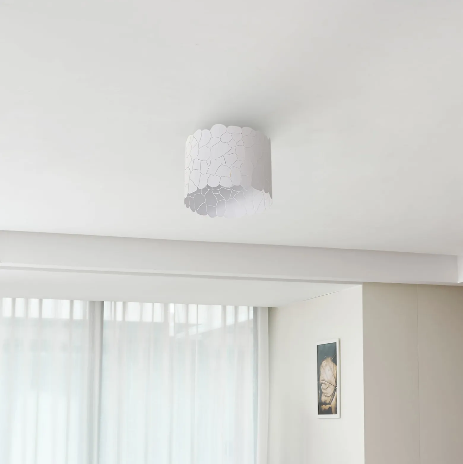 Lindby Deckenleuchte Aralena, weiß, Metall, Ø 26 cm