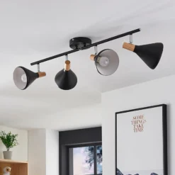 Lindby Deckenleuchte Arina, 68 cm, schwarz, 4-flammig, E14