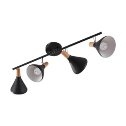 Lindby Deckenleuchte Arina, 68 cm, schwarz, 4-flammig, E14