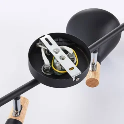 Lindby Deckenleuchte Arina, 68 cm, schwarz, 4-flammig, E14