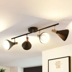 Lindby Deckenleuchte Arina, 68 cm, schwarz, 4-flammig, E14