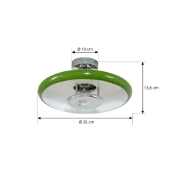 Lindby Deckenleuchte Branford, Retro, Ø 35 cm, grün, Metall