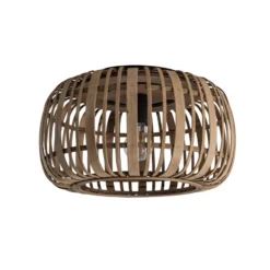Lindby Deckenleuchte Canyana, natur, Rattan, Ø 40 cm