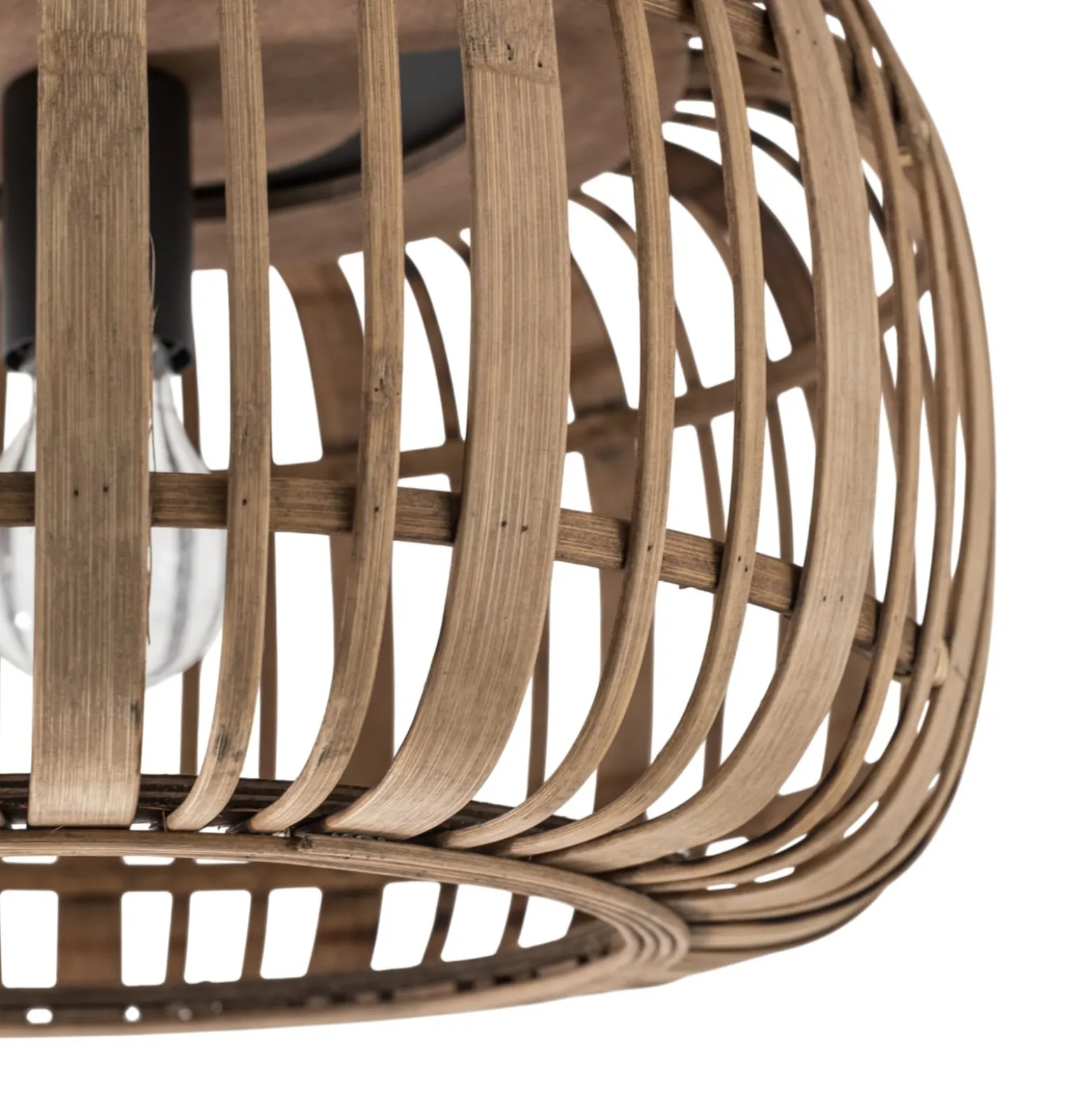 Lindby Deckenleuchte Canyana, natur, Rattan, Ø 40 cm