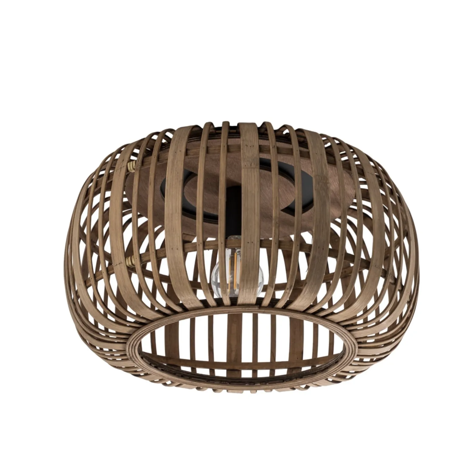 Lindby Deckenleuchte Canyana, natur, Rattan, Ø 40 cm