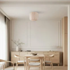 Lindby Deckenleuchte Helin, beige, Stoff, Ø 35 cm