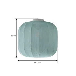 Lindby Deckenleuchte Helin, blau, Stoff, Ø 35 cm