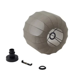 Lindby Deckenleuchte Helin, grau, Stoff, Ø 35 cm