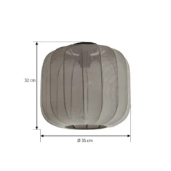 Lindby Deckenleuchte Helin, grau, Stoff, Ø 35 cm