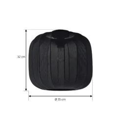 Lindby Deckenleuchte Helin, schwarz, Stoff, Ø 35 cm