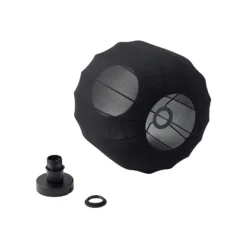 Lindby Deckenleuchte Helin, schwarz, Stoff, Ø 35 cm