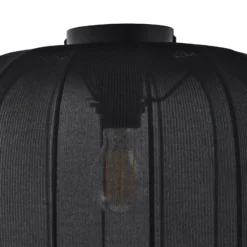 Lindby Deckenleuchte Helin, schwarz, Stoff, Ø 35 cm
