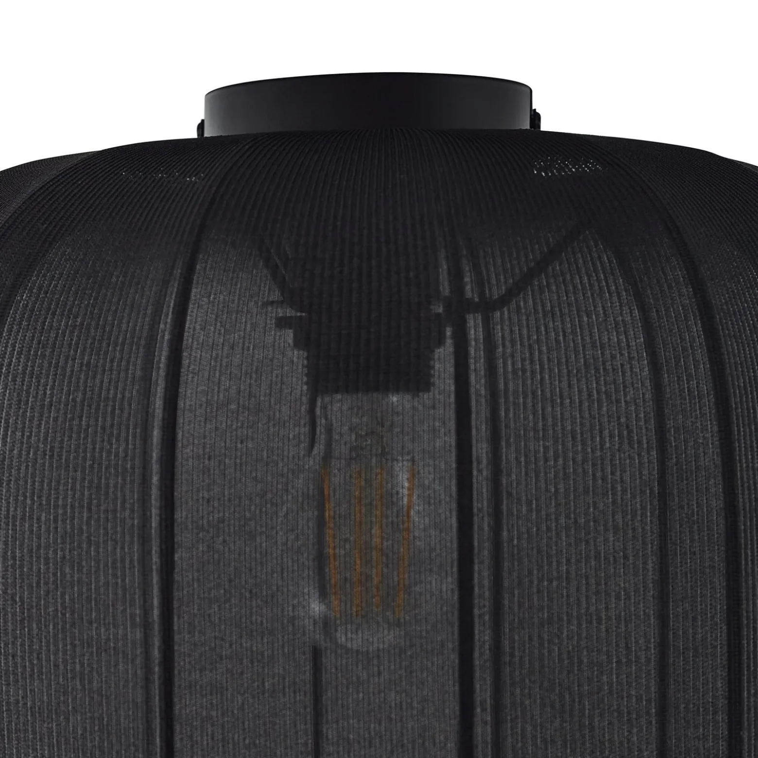 Lindby Deckenleuchte Helin, schwarz, Stoff, Ø 35 cm