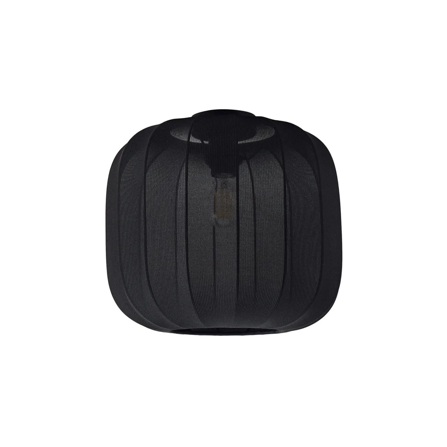 Lindby Deckenleuchte Helin, schwarz, Stoff, Ø 35 cm