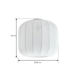 Lindby Deckenleuchte Helin, weiß, Stoff, Ø 35 cm