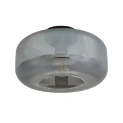 Lindby Deckenleuchte Hildur, Ø 28,5 cm, rauchgrau, Glas