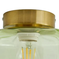 Lindby Deckenleuchte Hildur, grün, Glas, Ø 22 cm