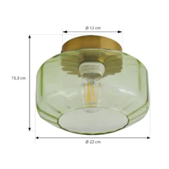 Lindby Deckenleuchte Hildur, grün, Glas, Ø 22 cm