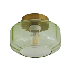Lindby Deckenleuchte Hildur, grün, Glas, Ø 22 cm
