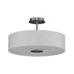 Lindby Deckenleuchte Josia, weiß, Stoff, Ø 47 cm, E27