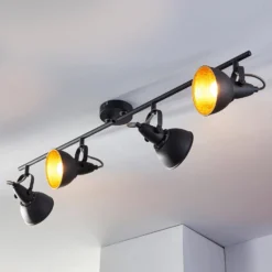 Lindby Deckenleuchte Julin, 85 cm, 4-flammig, schwarz-gold