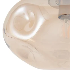 Lindby Deckenleuchte Lelia, amber, Glas, Ø 35 cm