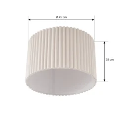 Lindby Deckenleuchte Libbie, Ø 45 cm, Leinen, cremefarben