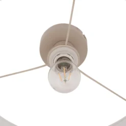 Lindby Deckenleuchte Libbie, Ø 45 cm, Leinen, cremefarben