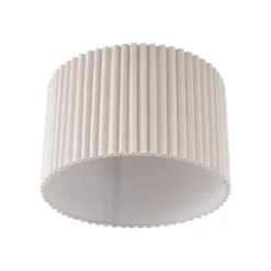 Lindby Deckenleuchte Libbie, Ø 45 cm, Leinen, cremefarben