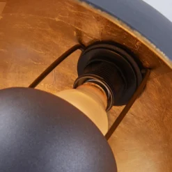 Lindby Deckenleuchte Lya, Ø 31 cm, schwarz-gold, Metall, E27