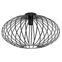 Lindby Deckenleuchte Maivi, schwarz, 50 cm, Eisen, Käfig