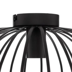 Lindby Deckenleuchte Maivi, schwarz, 50 cm, Eisen, Käfig