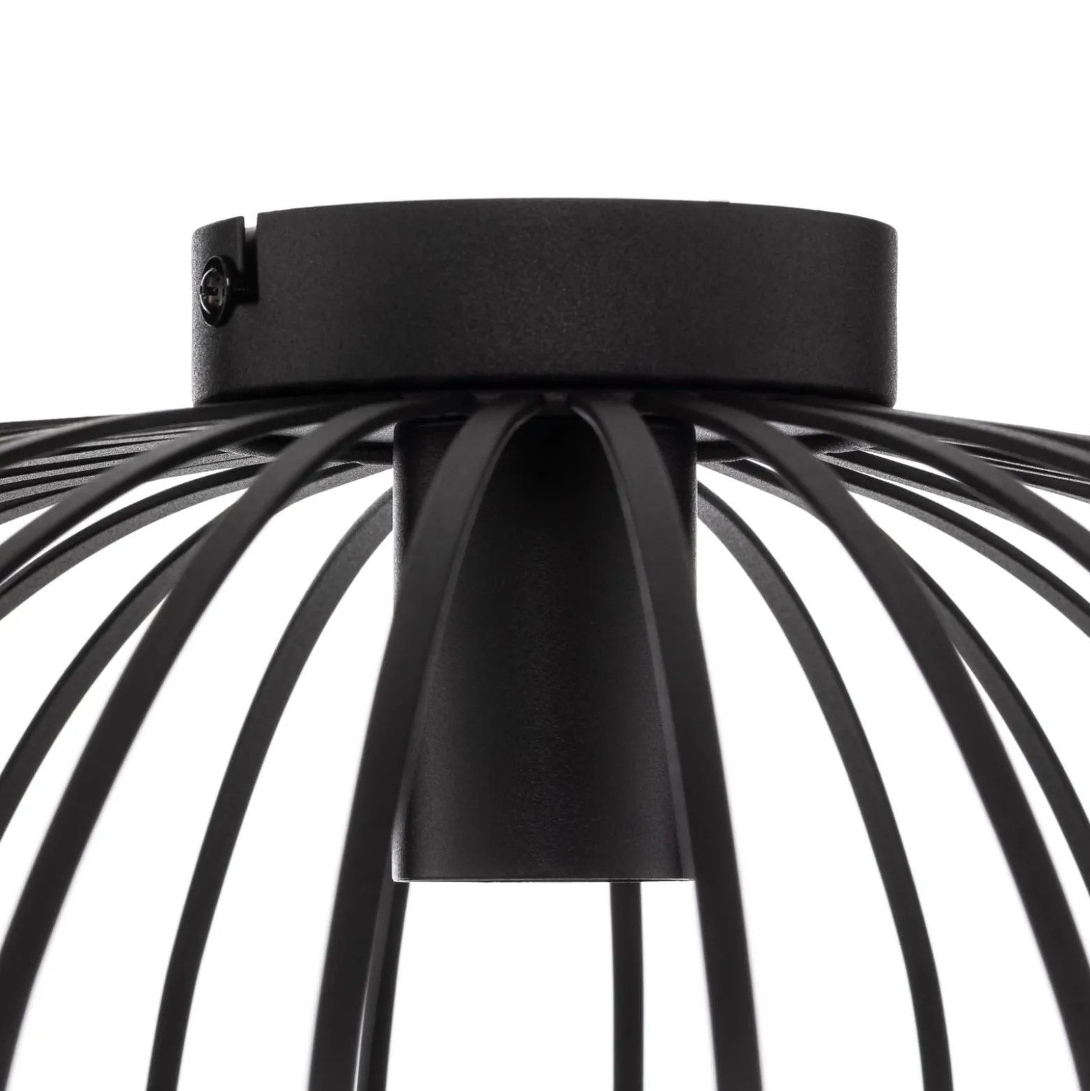 Lindby Deckenleuchte Maivi, schwarz, 50 cm, Eisen, Käfig